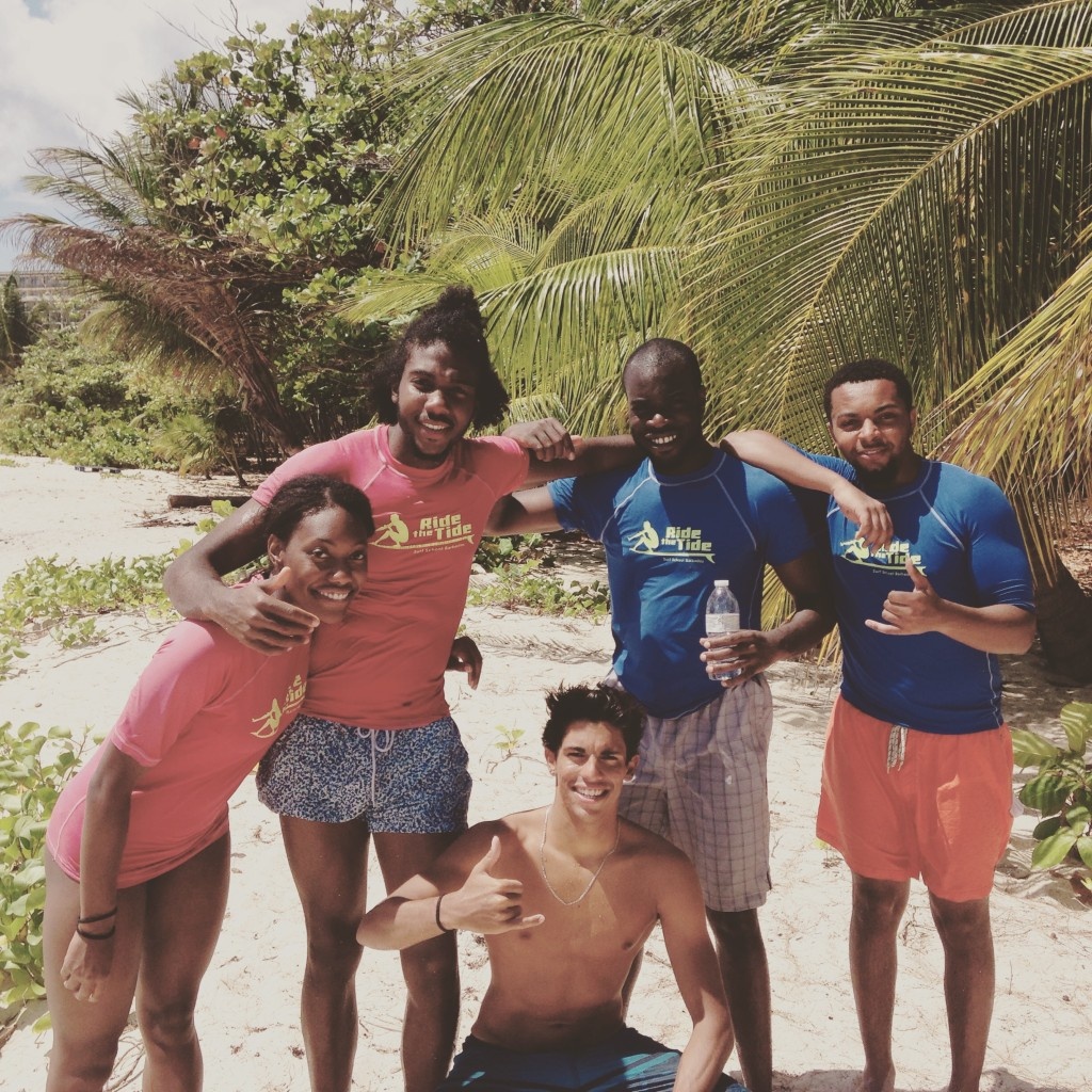 Barbados Vacation learning to surf, Team Yon