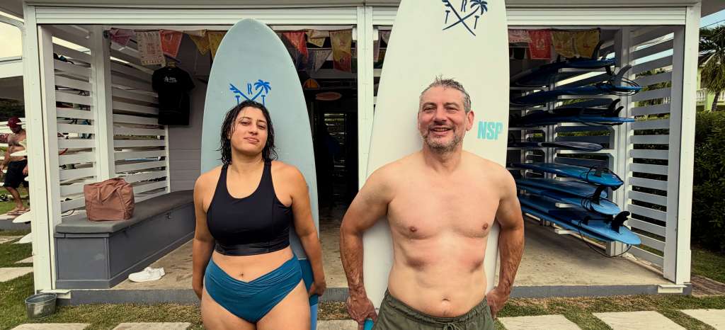 Barbados Surfing Lessons With Ride The Tide Surf School at Freights Bay