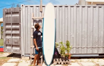 Surftech "Revelation" 9 Ride the Tide Barbados surfboard rental in Barbados